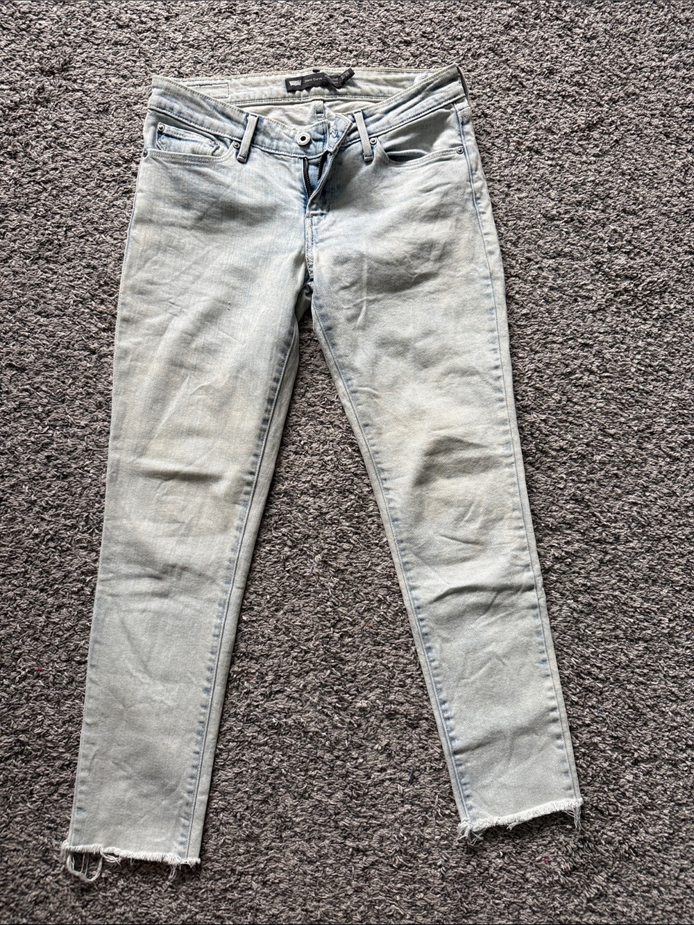 Levi's Light Blue Skinny Jeans with Frayed Hem